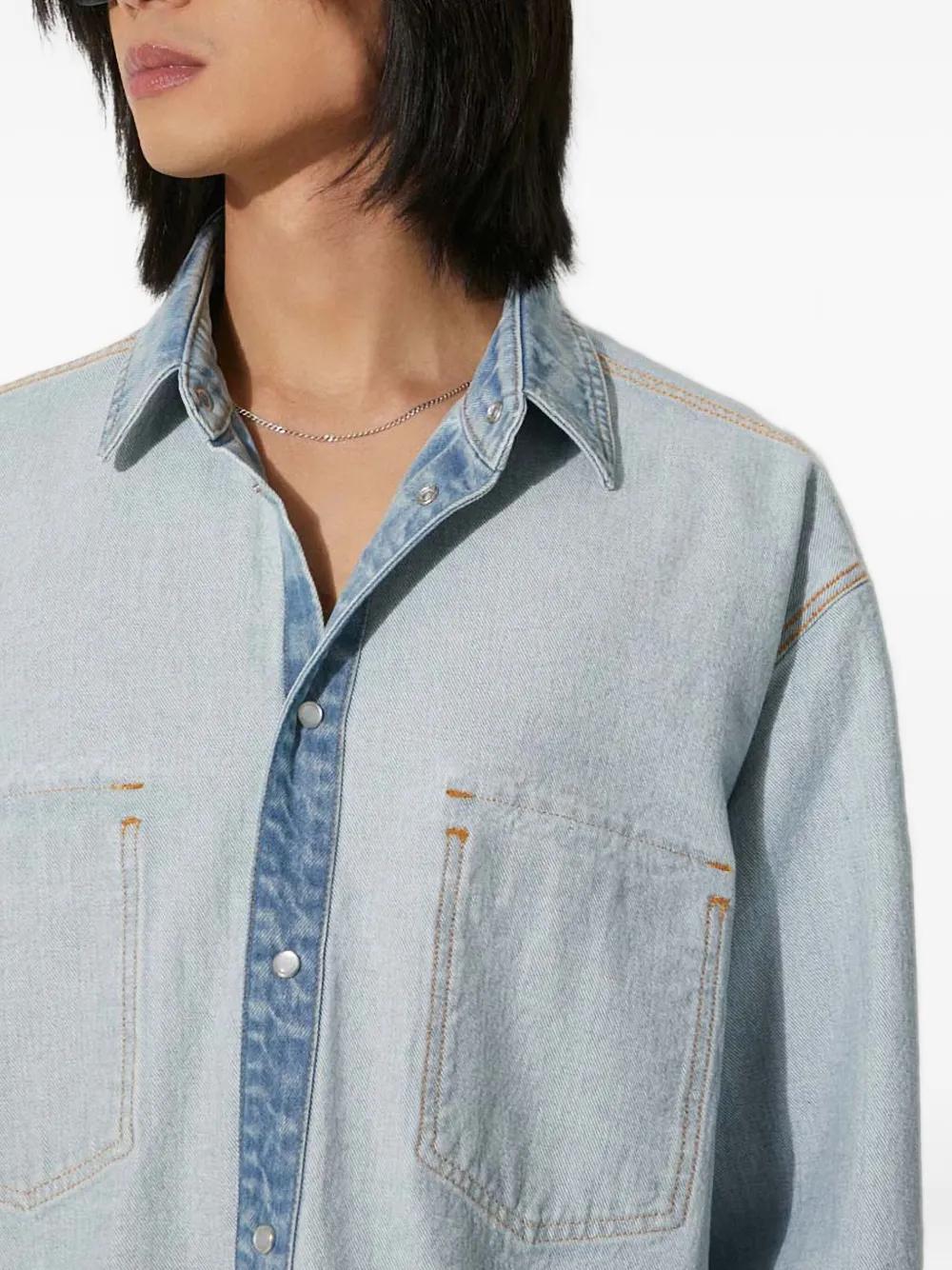 VETEMENTS inside-out denim shirt Blauw