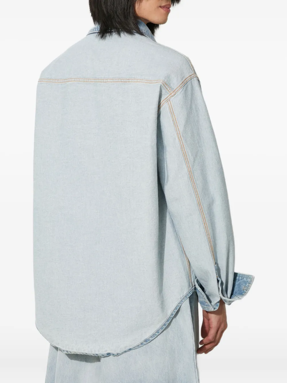 VETEMENTS inside-out denim shirt Blauw
