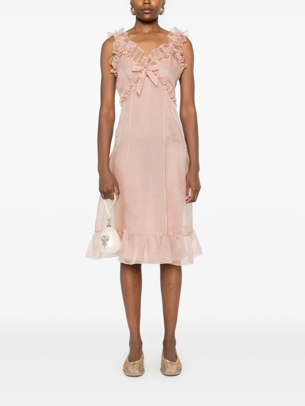 alessandrarich Alessandra Rich Midi-jurk met ruches - Roze