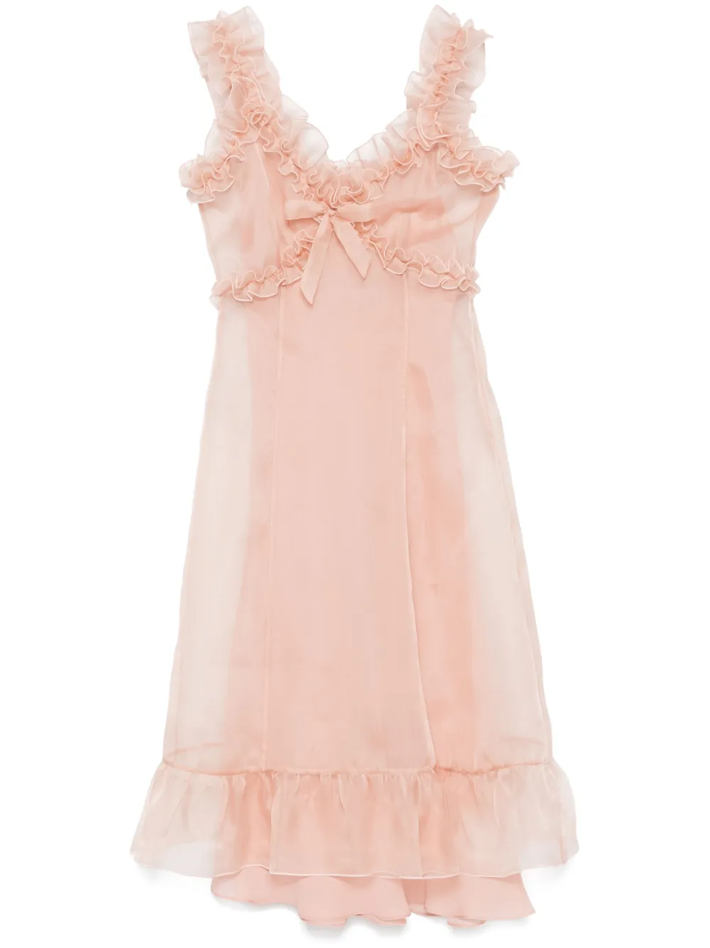 Alessandra Rich Midi-jurk met ruches Roze