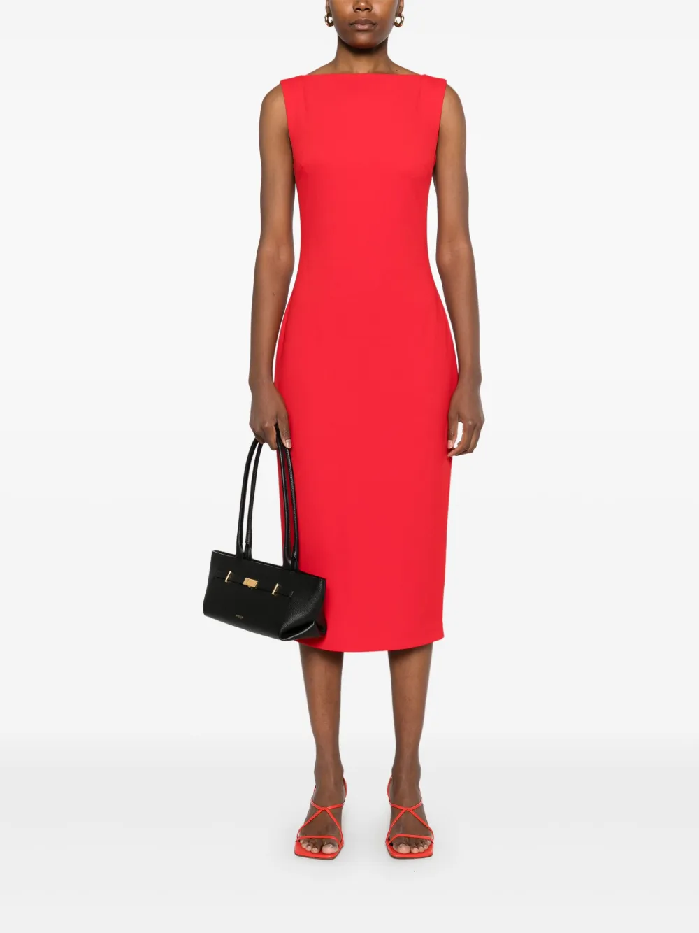 Calvin Klein crepe midi dress - Rood