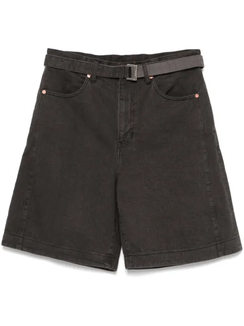 Short en jean à taille ceinturée - sacai - Modalova