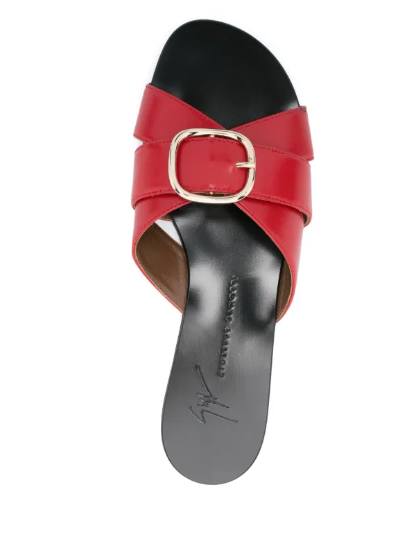 Giuseppe Zanotti Red Slides BRETT ZIP main image 3