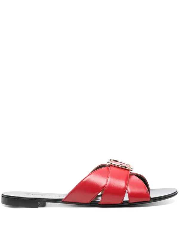 Giuseppe Zanotti Red Slides BRETT ZIP main image 2