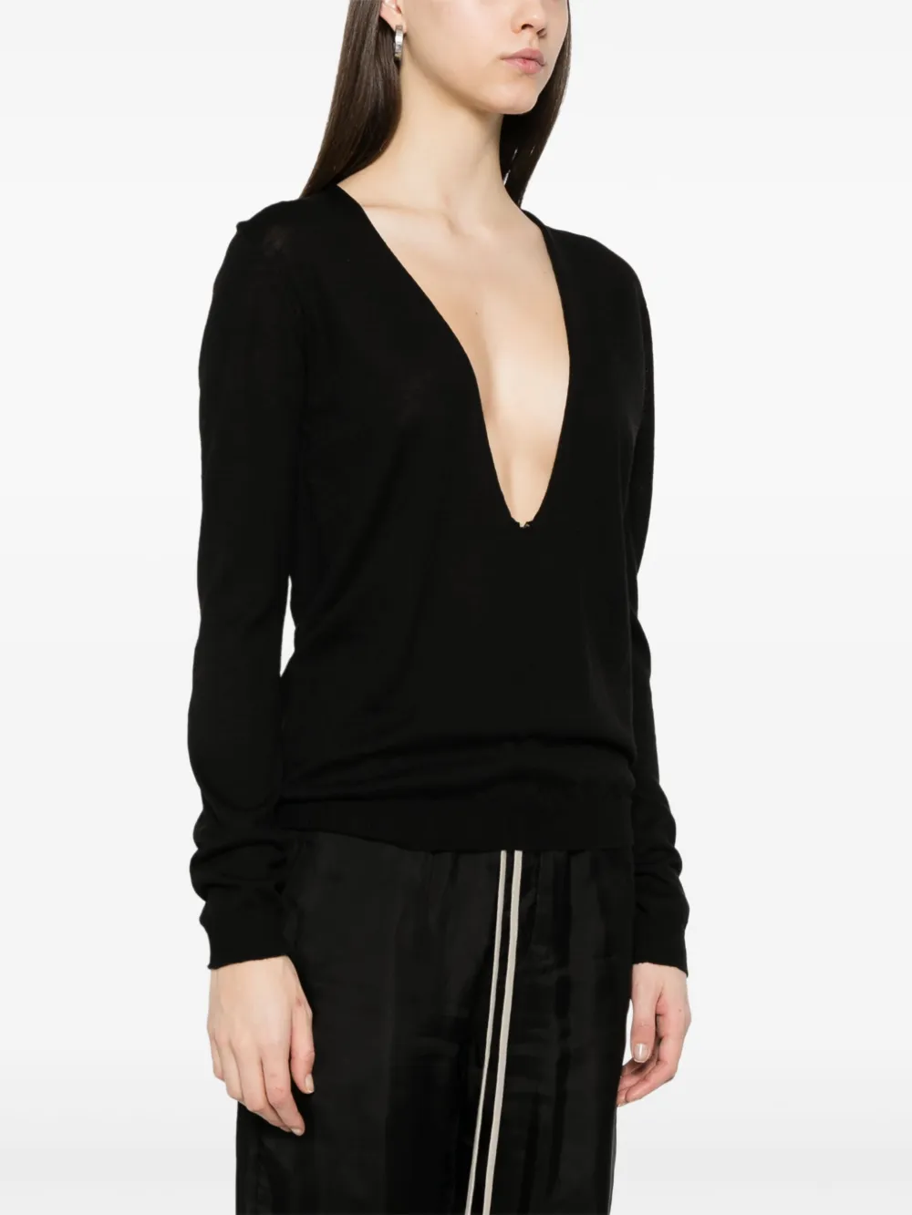 Rick Owens Trui met diepe V-hals Zwart