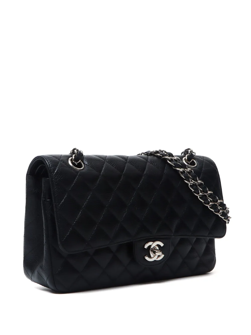 Pre-owned Chanel 2007 Medium Classic Flap Shoulder Bag In Black