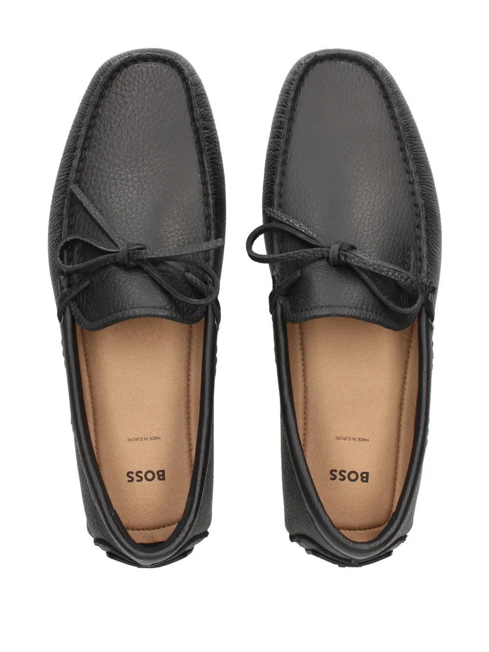 BOSS logo-em ed boat shoes Black