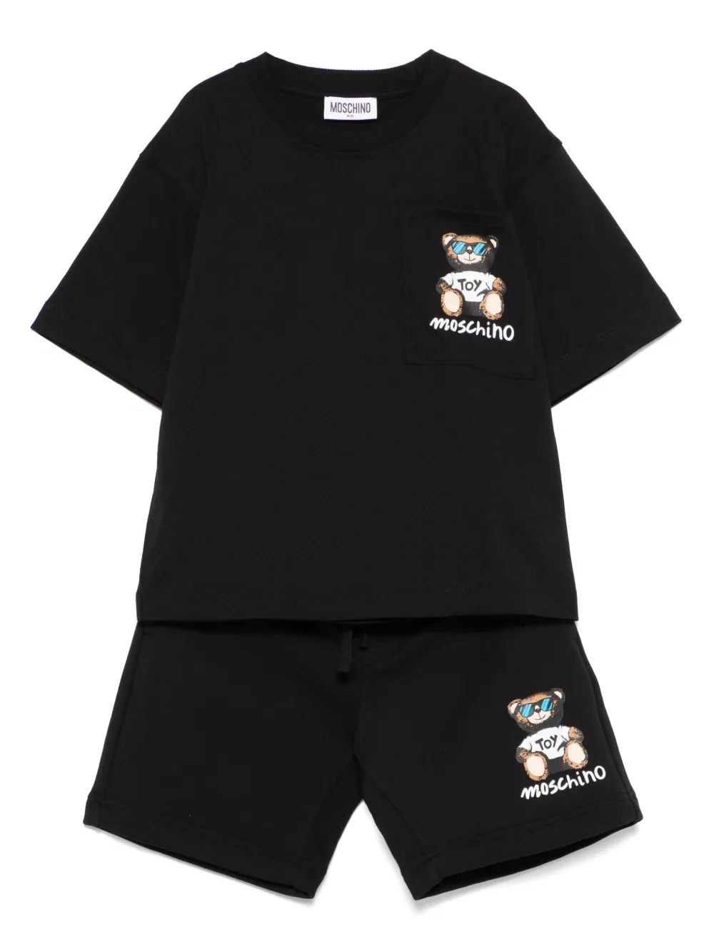 Moschino Kids Shorts met teddybeerprint Zwart