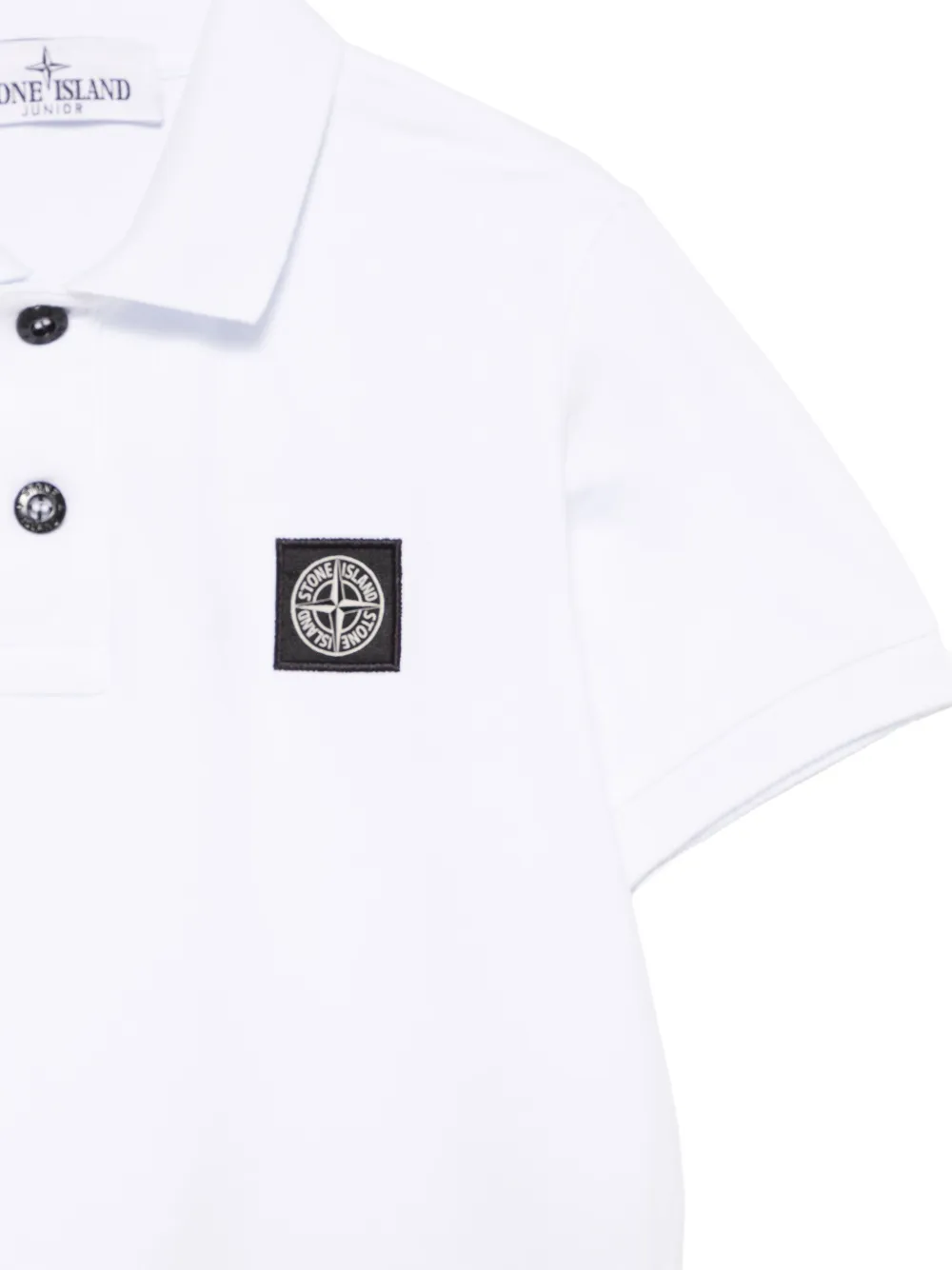 Stone Island Junior Poloshirt met Compass-logopatch Wit