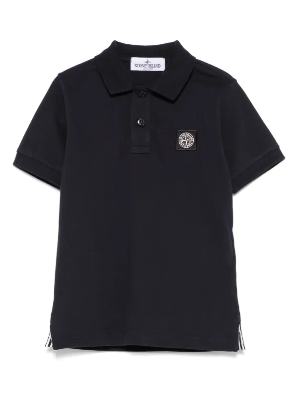 Stone Island Junior Compass-badge Polo Shirt Blue FARFETCH
