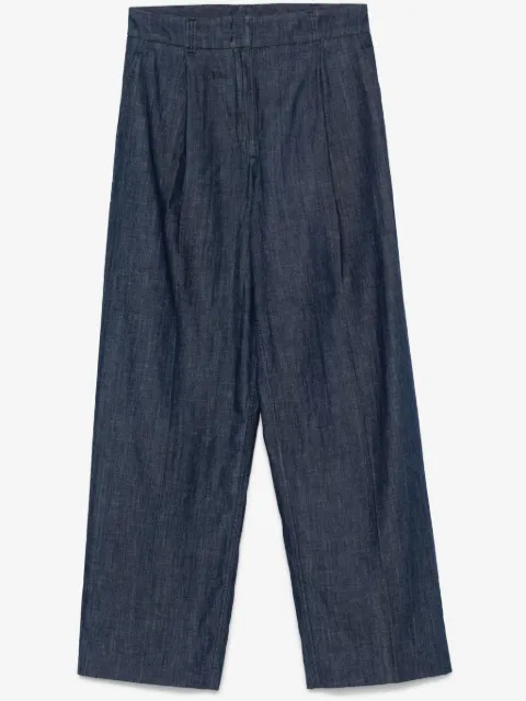 Another Tomorrow chambray wide-leg jeans