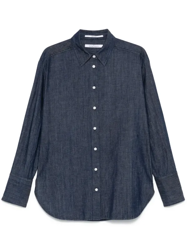 Another Tomorrow Chambray Shirt in Blue