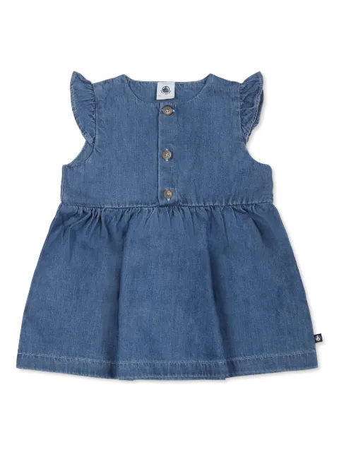 Petit Bateau Vestido jeans sem mangas