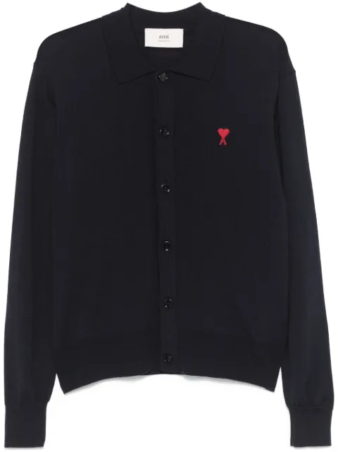 AMI Paris playera tipo polo con corazón bordado