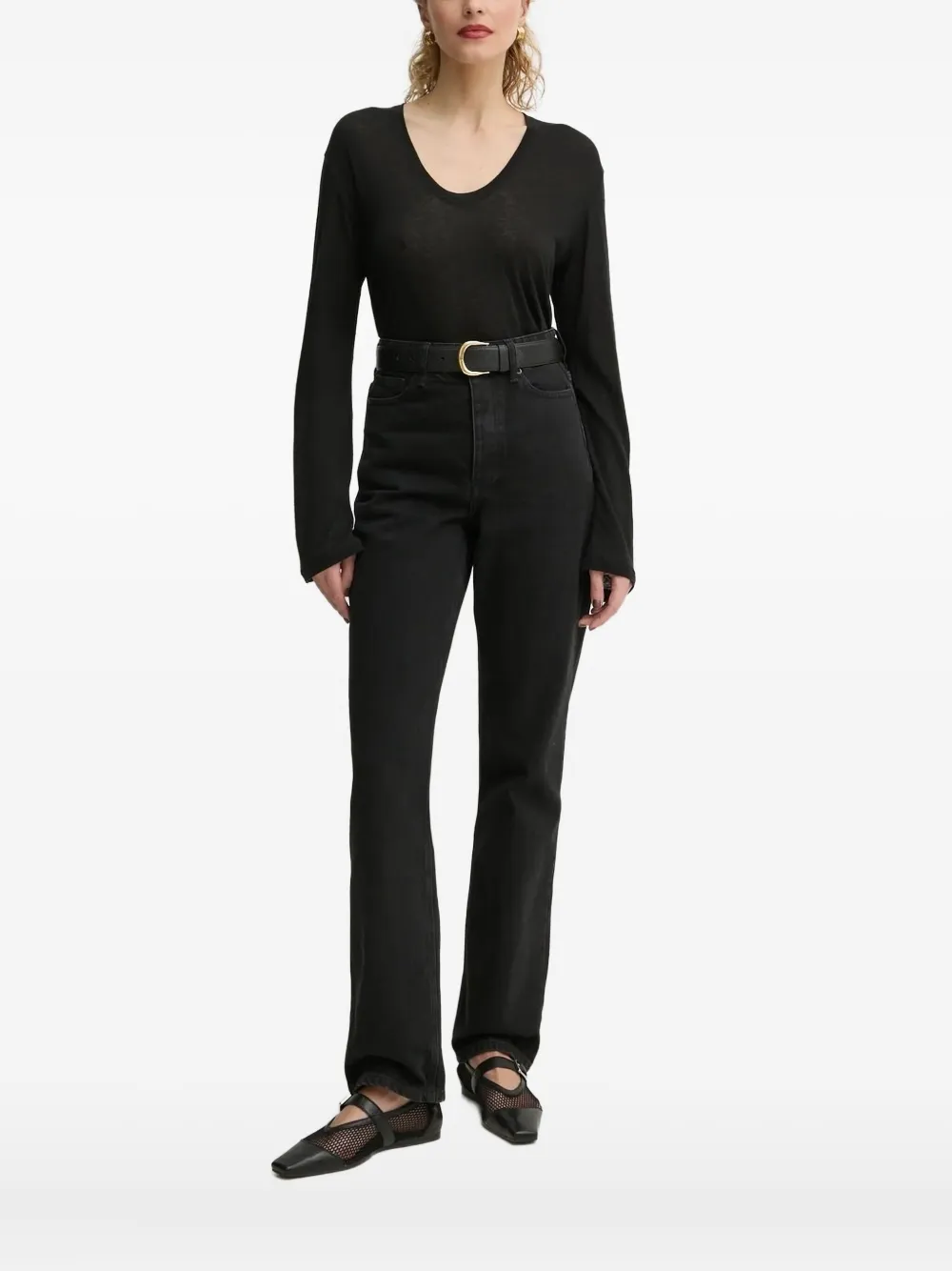 By Malene Birger scoop-neck top - ブラック By Malene Birger scoop-neck top - ブラック