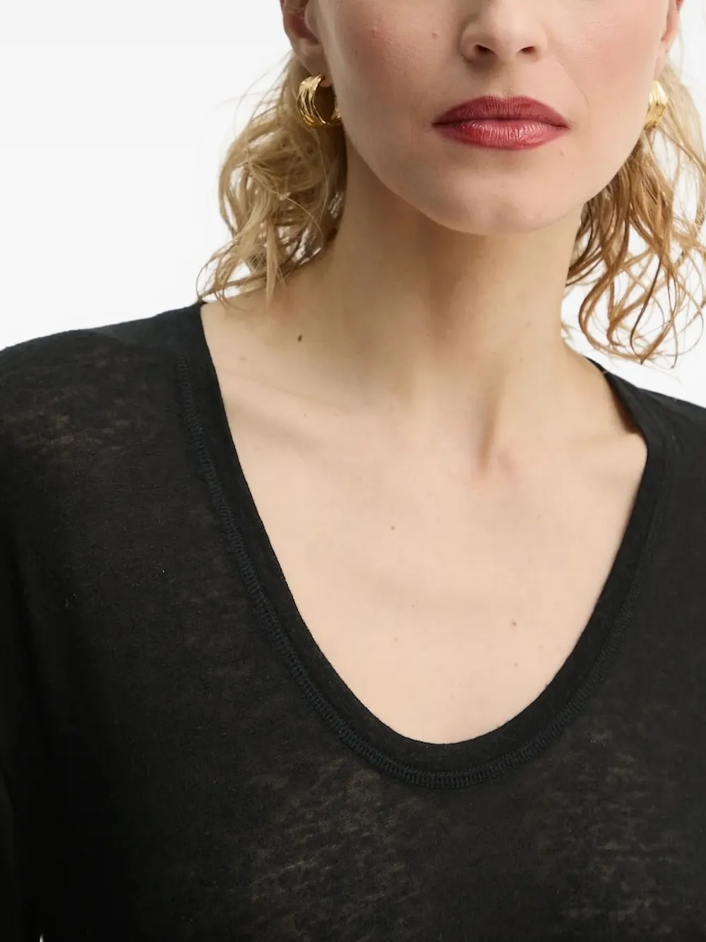 By Malene Birger Tanktop met diepe ronde hals Zwart
