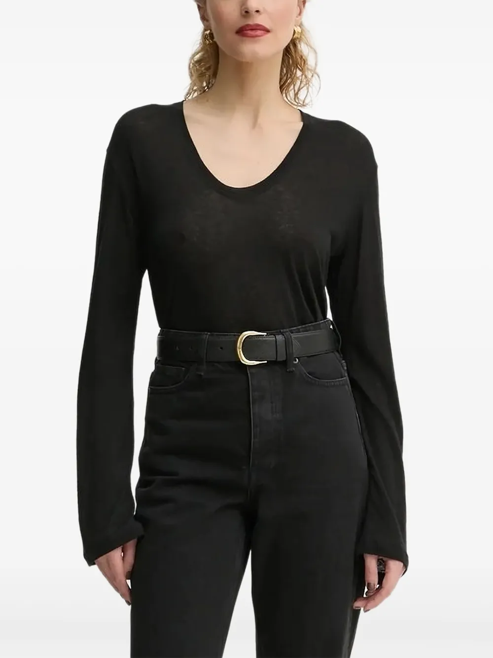 By Malene Birger Tanktop met diepe ronde hals Zwart