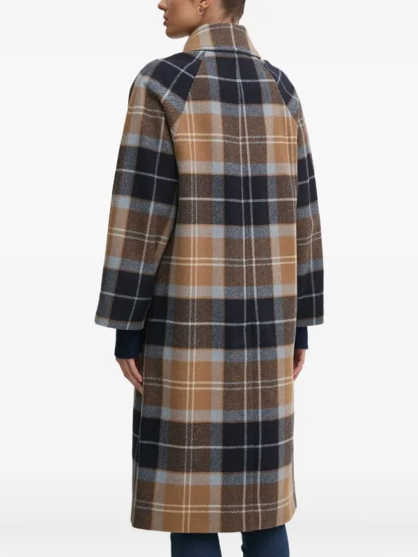 Barbour Kira Checked single-breasted Coat | Blue | FARFETCH