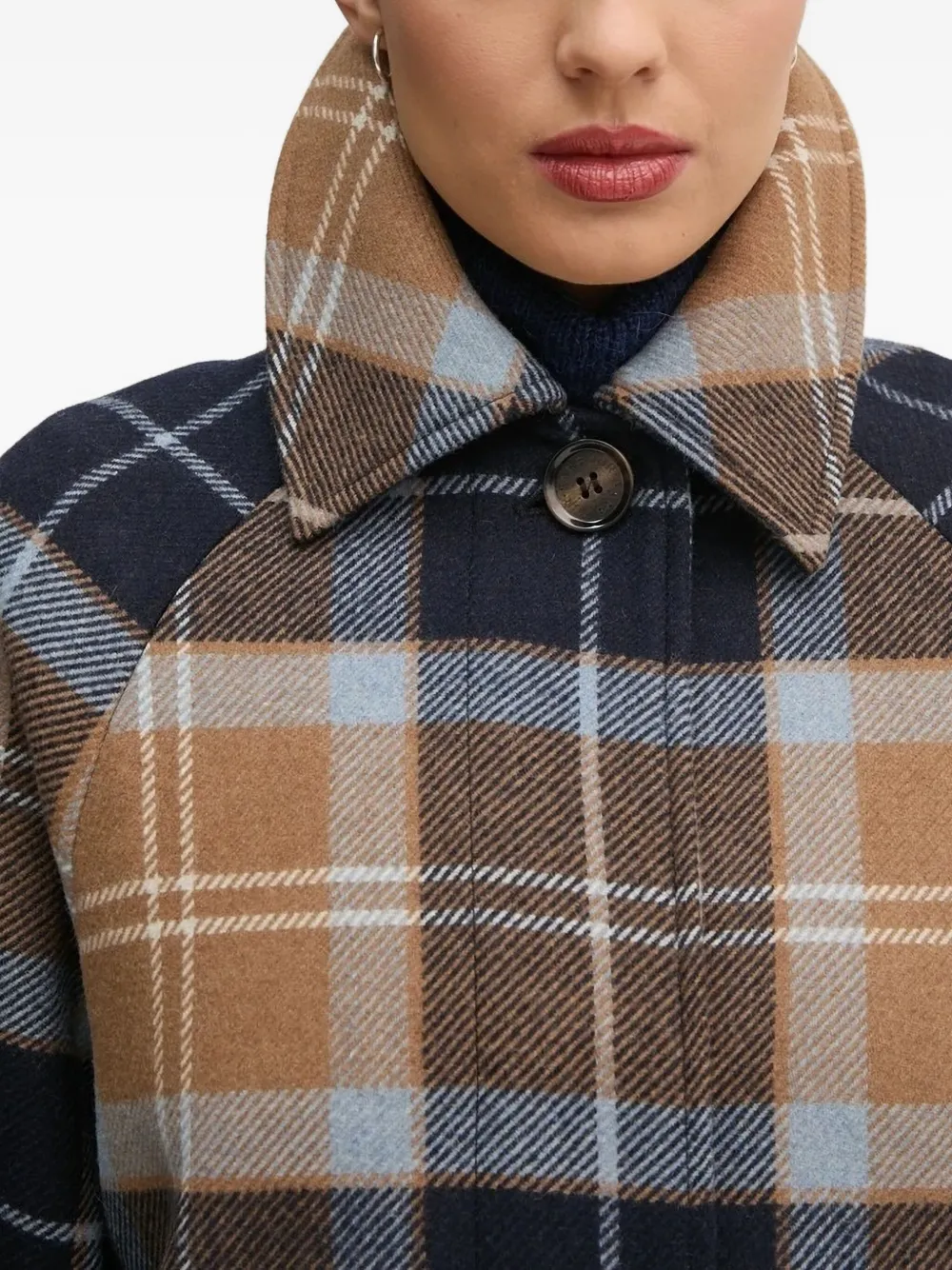 Barbour Kira Checked Single-breasted Coat In Multi