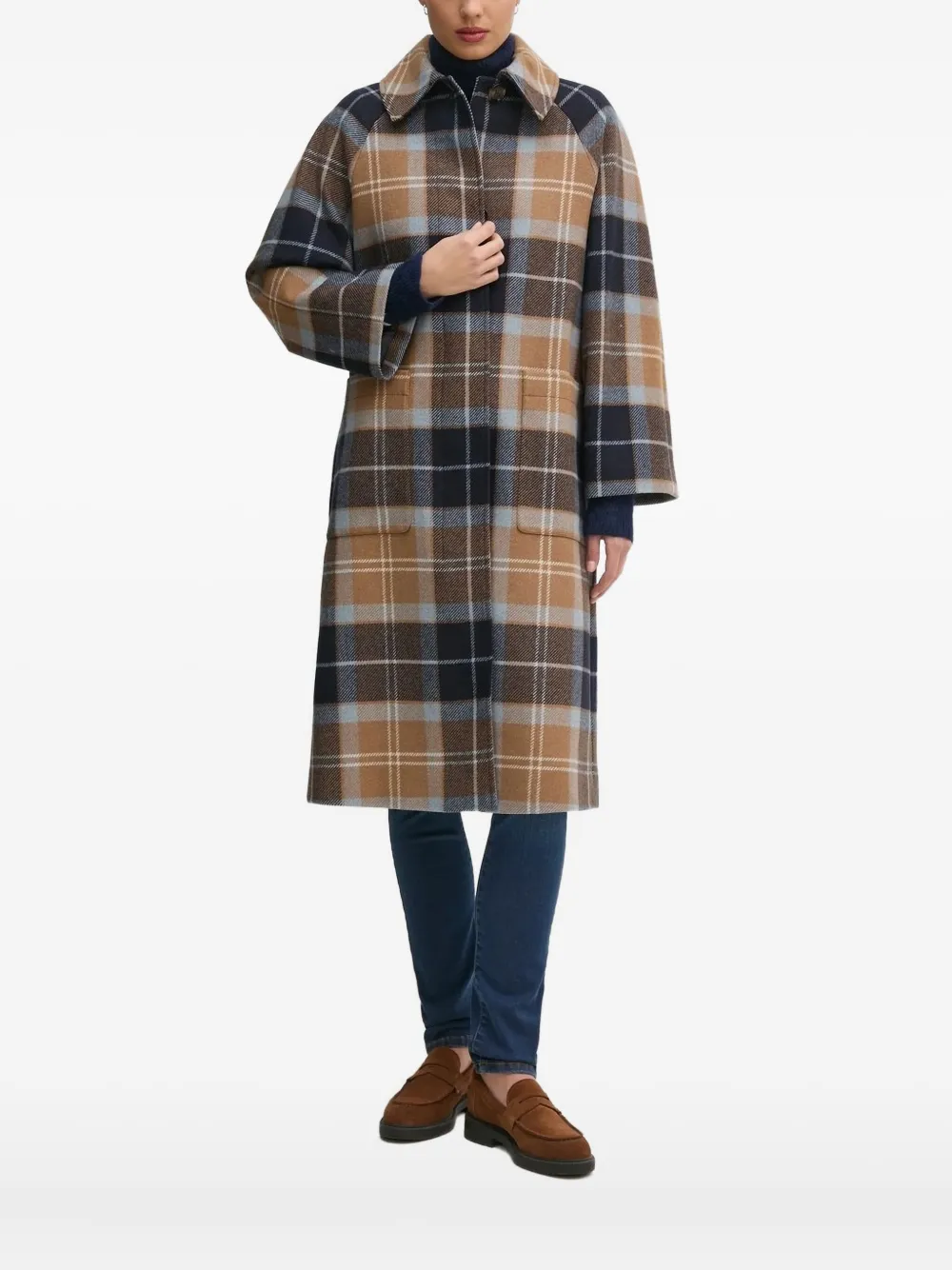 Barbour Kira Checked Single-breasted Coat In Multi
