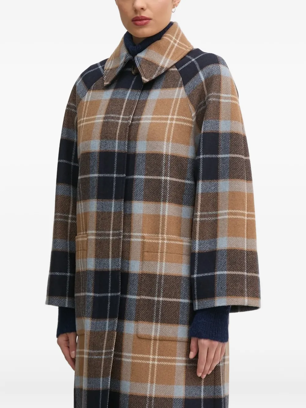 Barbour Kira Checked Single-breasted Coat In Multi
