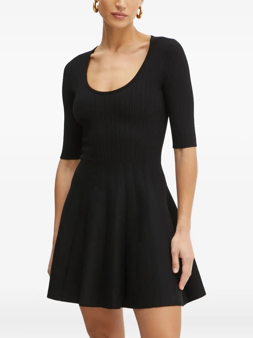 BOSS rib-knit mini dress - ブラック BOSS rib-knit mini dress - ブラック