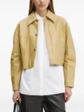 BOSS cropped leather jacket - Yellow