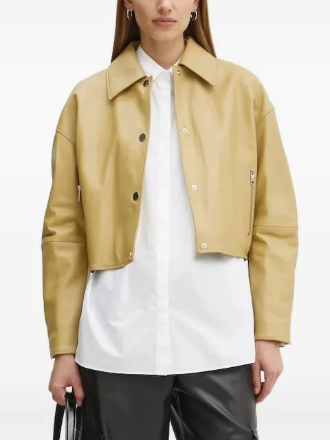 BOSS cropped leather jacket