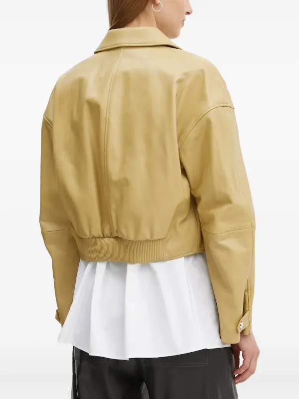 BOSS クロップド レザージャケット | イエロー | FARFETCH JP
