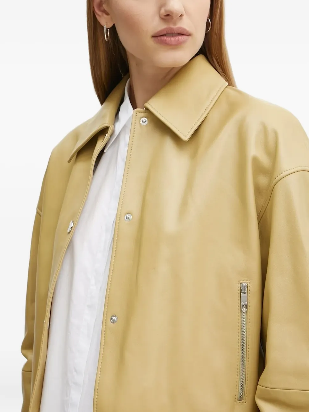 レナートヌッチ　イエロー チェック柄 クロップドジャケット BOSS クロップド レザージャケット | イエロー | FARFETCH JP