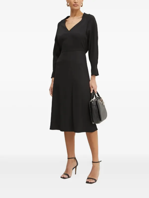 ワンピース Boss V-Neck Dress BOSS - V-neck dress in stretch fabric - Black