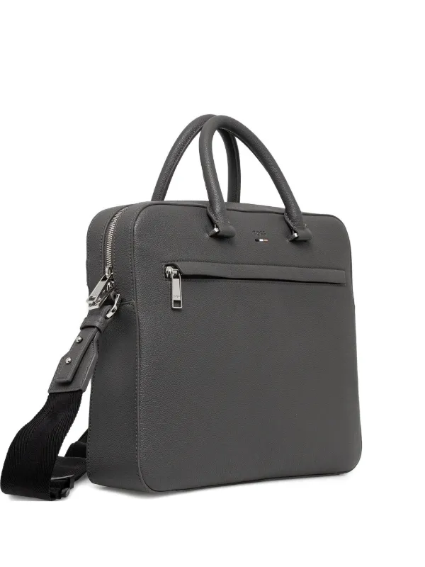 【美品】BOSS レザー ビジネスバッグ ブラック　本革 BOSS レザービジネスバッグ | グレー | FARFETCH JP
