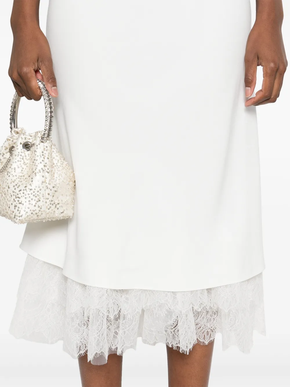 Alessandra Rich Midi-jurk met strikdetail Wit
