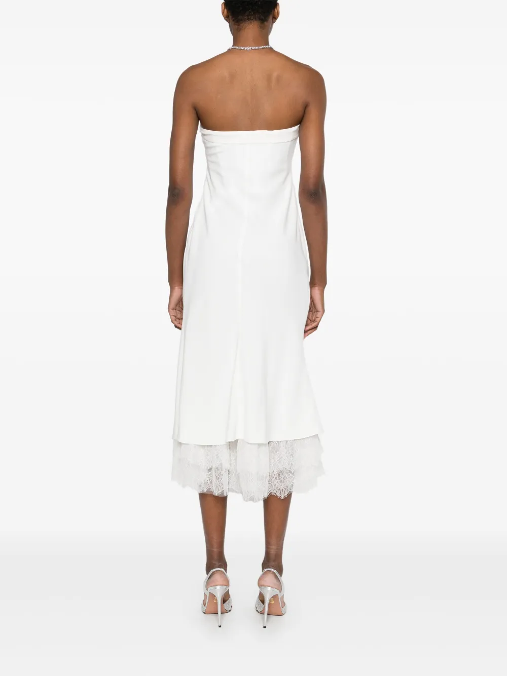 Alessandra Rich Midi-jurk met strikdetail Wit