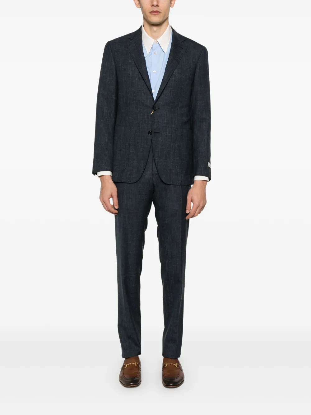 Canali mélange-effect suit - Blauw