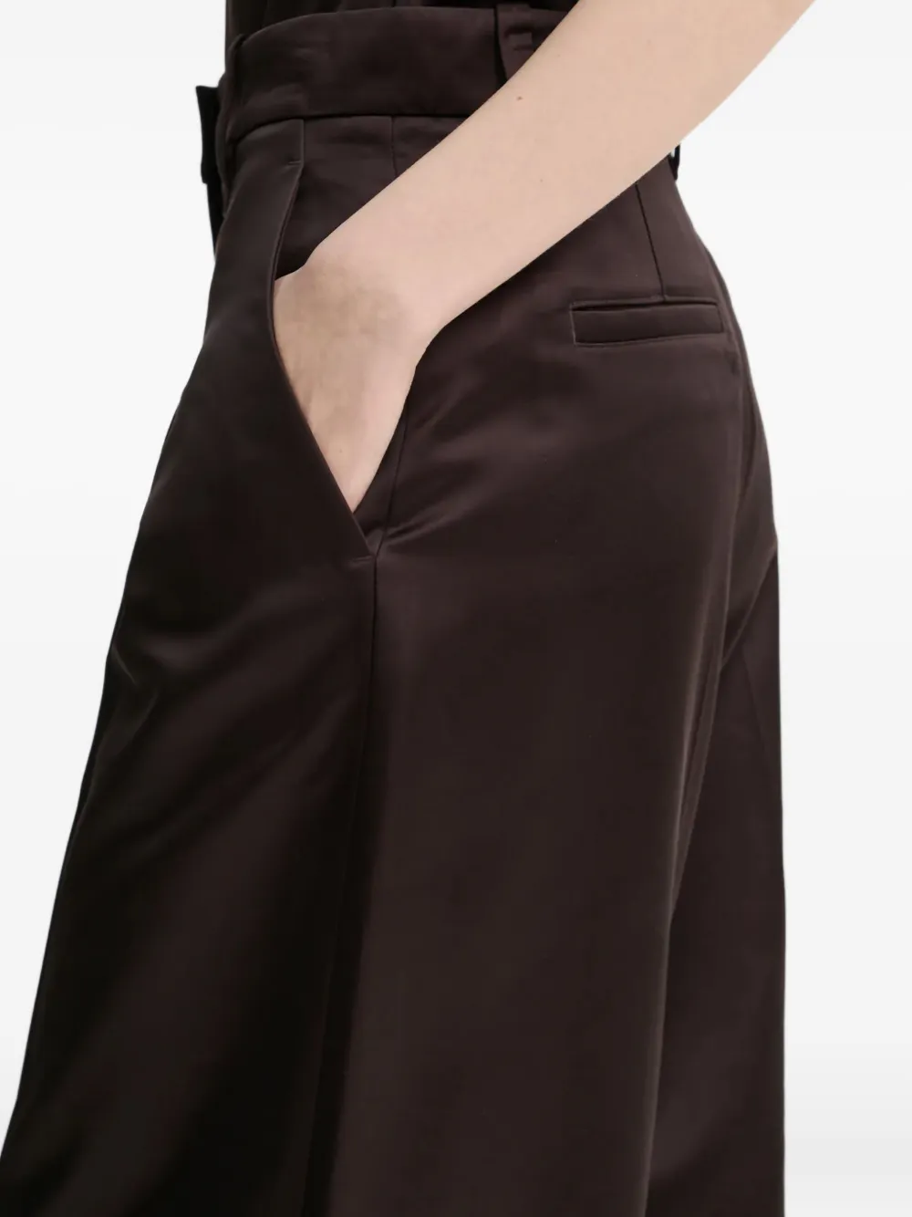 A.l.c Pleated Wide-leg Trousers In Brown