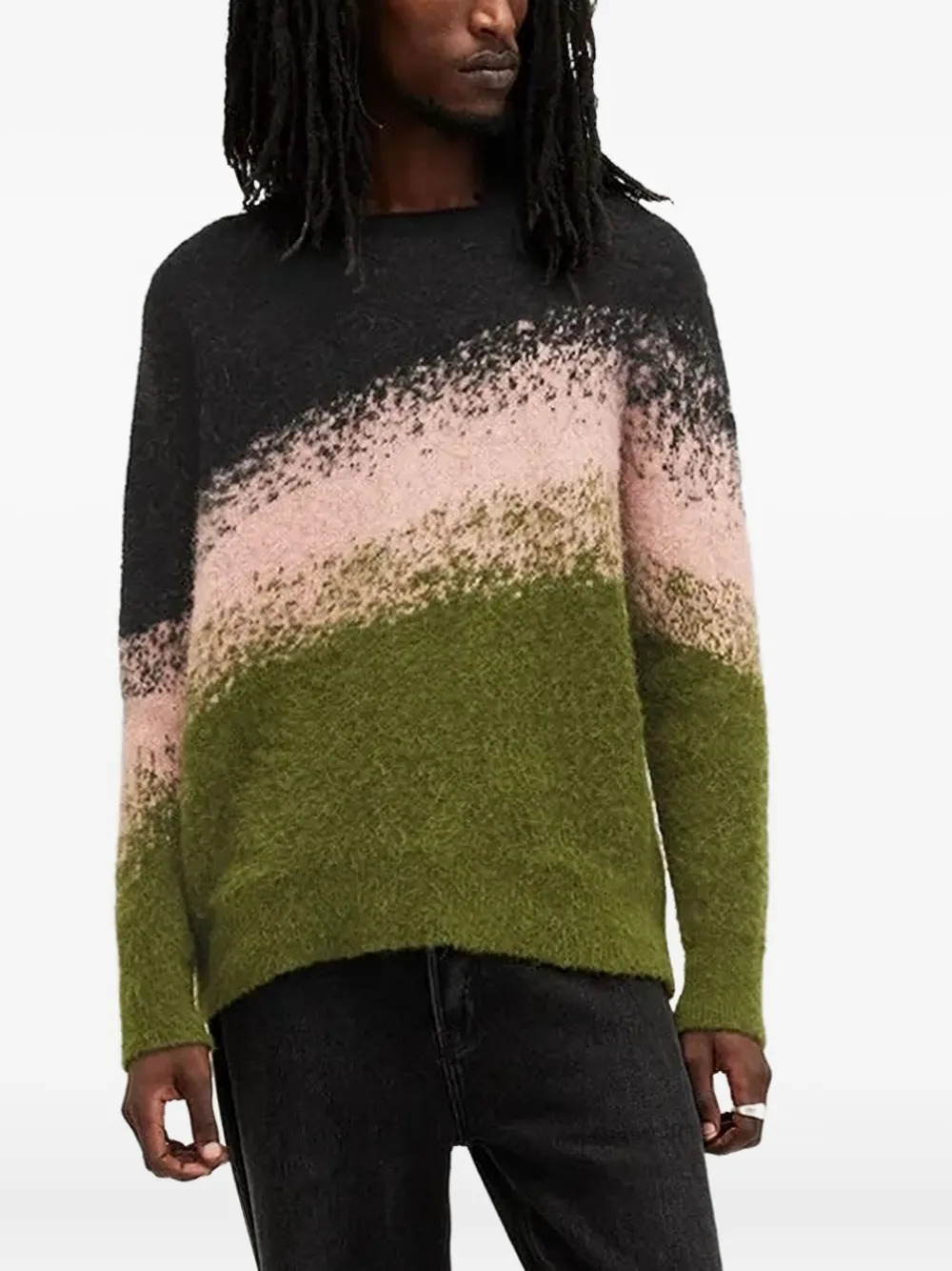 AllSaints Ombré trui met ronde hals Groen