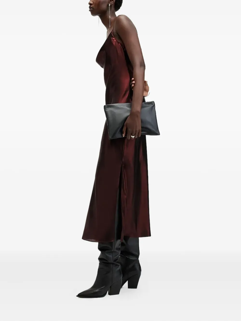 AllSaints Midi-jurk met col Rood