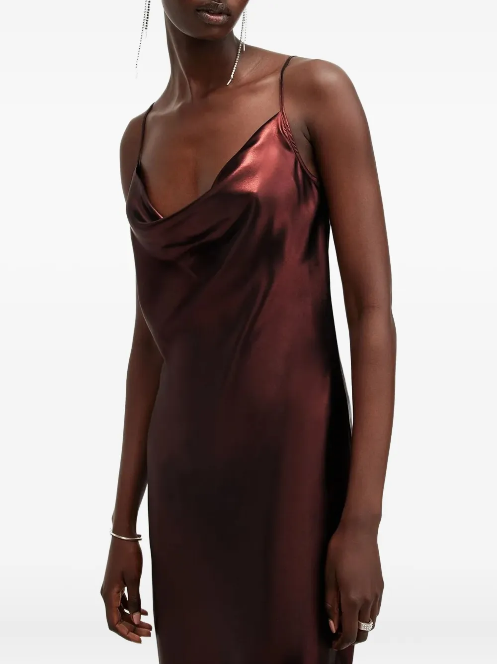 AllSaints Midi-jurk met col Rood