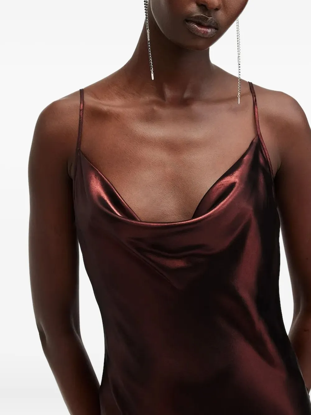 AllSaints Midi-jurk met col Rood
