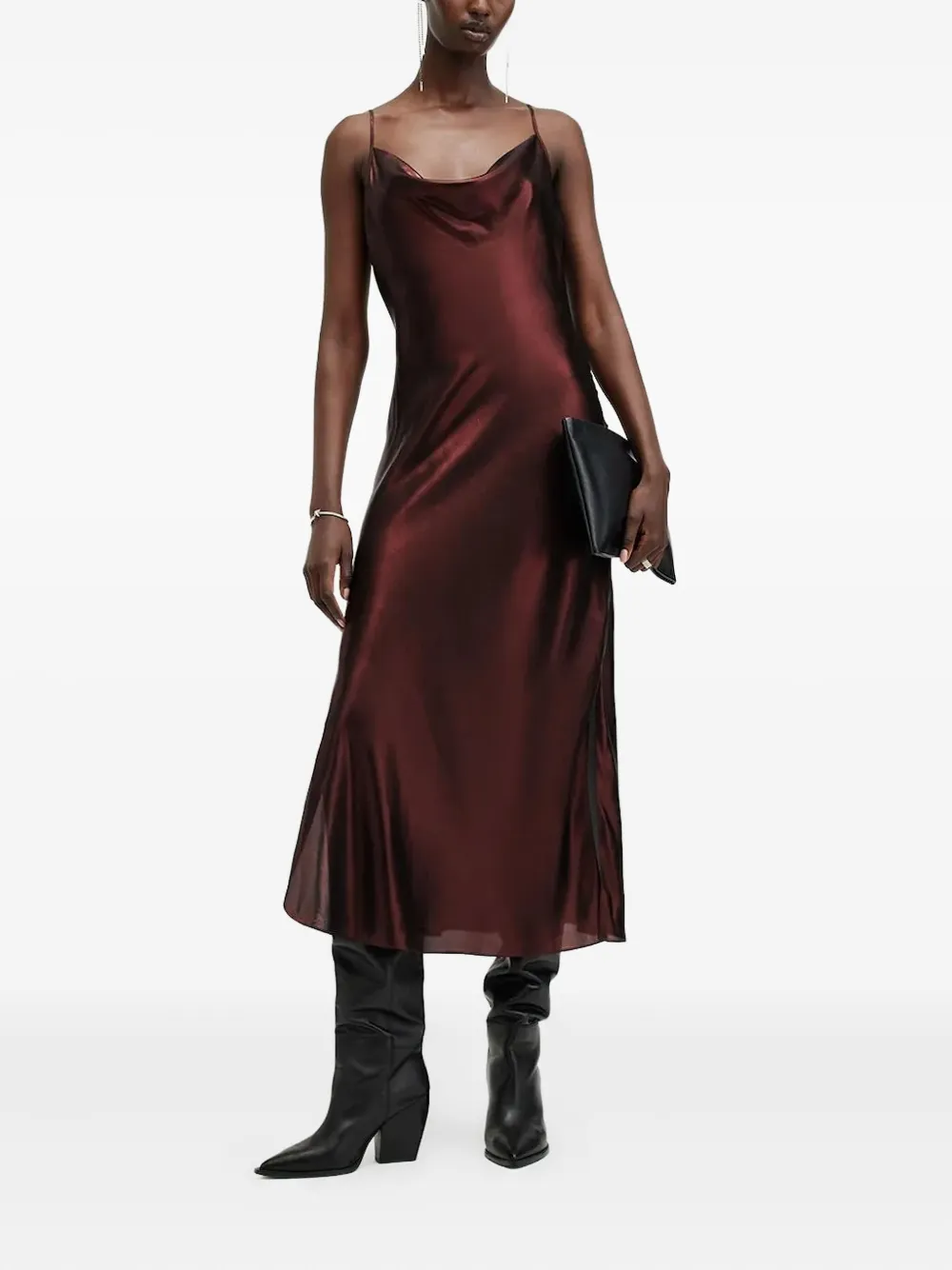 AllSaints Midi-jurk met col Rood