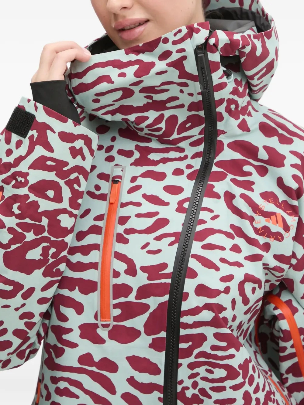 Adidas By Stella Mccartney Leopard-print Jacket In Multi