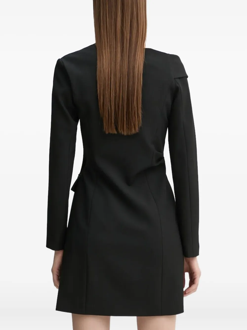 A.L.C. draped asymmetric-shoulder mini dress - Zwart