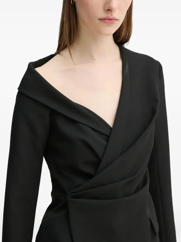 A.l.c. Draped Asymmetric-shoulder Mini Dress - Black