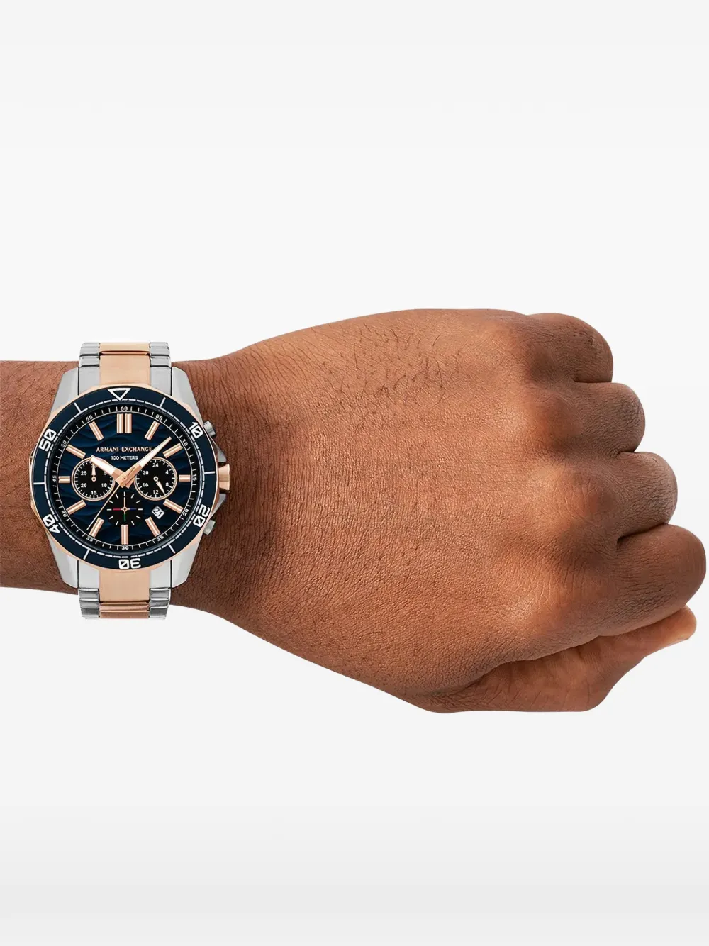 Armani Exchange logo-detail 44mm watch - Blauw