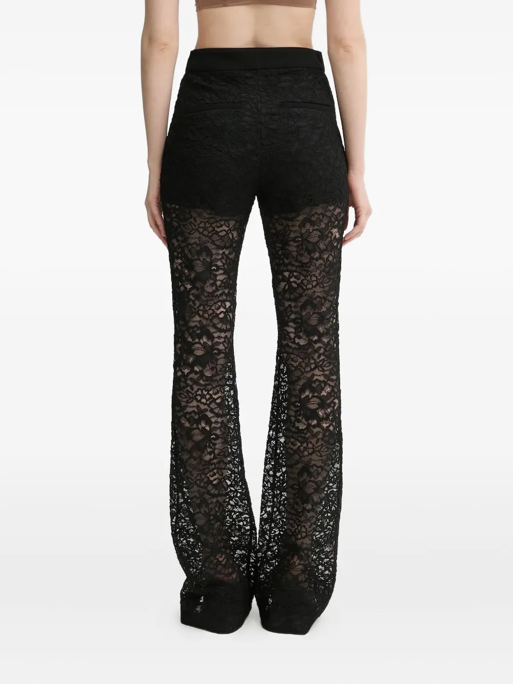A.L.C. lace flare-leg trousers - Zwart