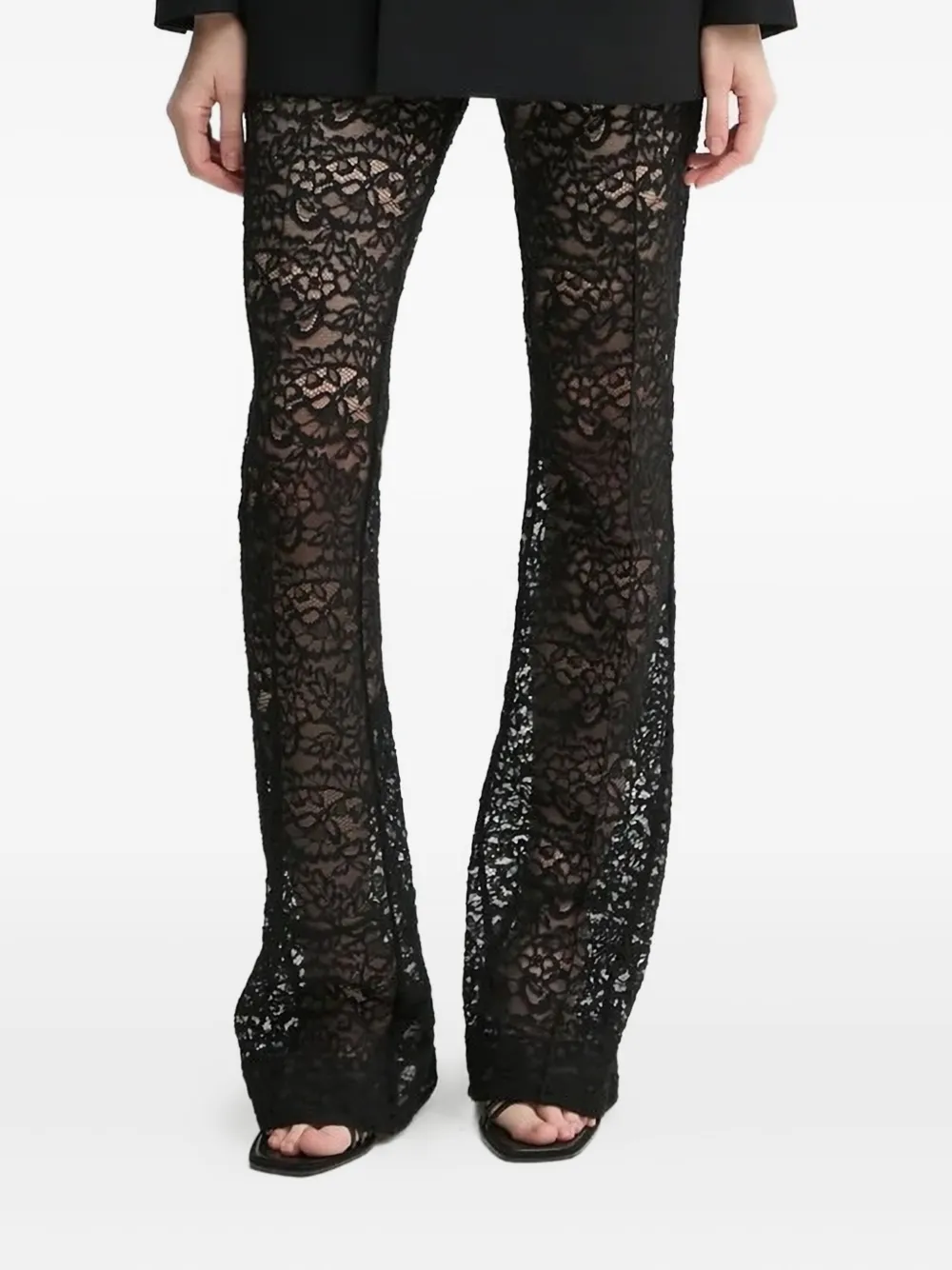 A.L.C. pantalon en dentelle à coupe évasée | noir | Image 1