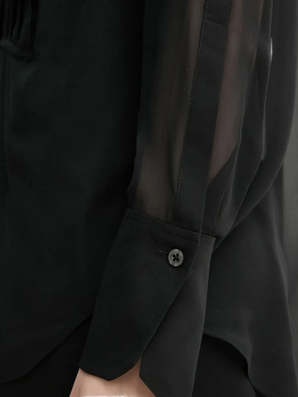 A.l.c Pleated Sheer-effect Blouse In Black