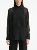 A.L.C. pleated sheer-effect blouse - Black