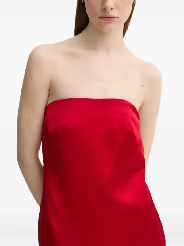 A.l.c. Strapless Satin Maxi Dress - Red